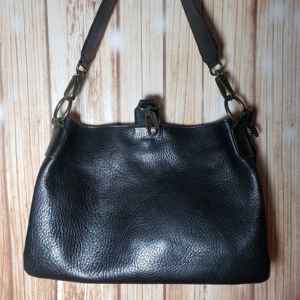 JACONO Parma Italian black leather shoulder purse - Picture 6 of 8
